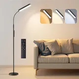 Ehaho Stehlampe Wohnzimmer, Stehlampe LED Dimmbar Schwarz | Leselampe Stehlampe | Stehleuchte mit Fernbedienung | Warmweiss Neutralweiss Kaltweiss | Modern Standleuchten für Schlafzimmer Büro