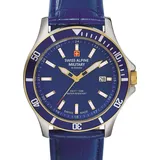 Swiss Alpine Military Herren Uhr Analog Quarz 7022.1545SAM Leder