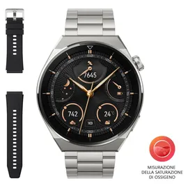 Huawei Watch GT 3 Pro 46 mm titangrau Edelstahlarmband grau