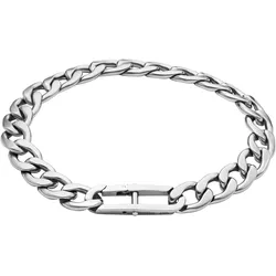 Armband FOSSIL "Schmuck Geschenk Edelstahl Armkette Heritage D-Link, JF04770040", silber (edelstahlfarben), Armbänder, Edelstahl