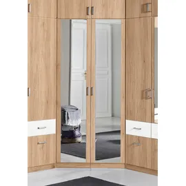 Rauch Eckkleiderschrank "Bremen", braun (struktureichefarben hell), H:199cm T:118cm, Holzwerkstoff, Schränke, Eckkleiderschrank, mit 8 Einlegeböden