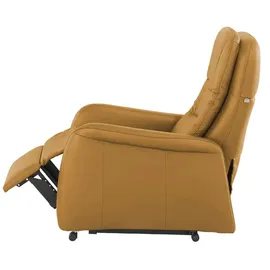 Hukla Relaxsessel Tobias Leder 75 x 102 x 88 cm Gelb mit Relax-Funktion