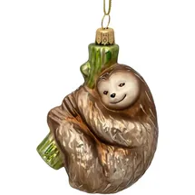 SIKORA Faultier besondere Weihnachtskugel Glas Christbaumschmuck Deko Figur Weihnachten Anhänger Ornament - Meisterstücke - BS738