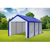 Partyzelt 3x6 Blau Weiss PE Festzelt Pavillon wasserdicht Profi-Qualität Modular