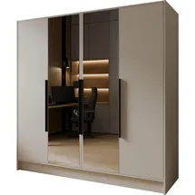 WFL GROUP Drehtürenschrank Mono Lux 200 x 200 x 51 cm Beige