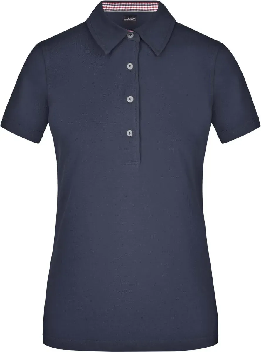 James & Nicholson Damen Karo-Kragen Piqué Polo JN969 navy/red/navy/white S