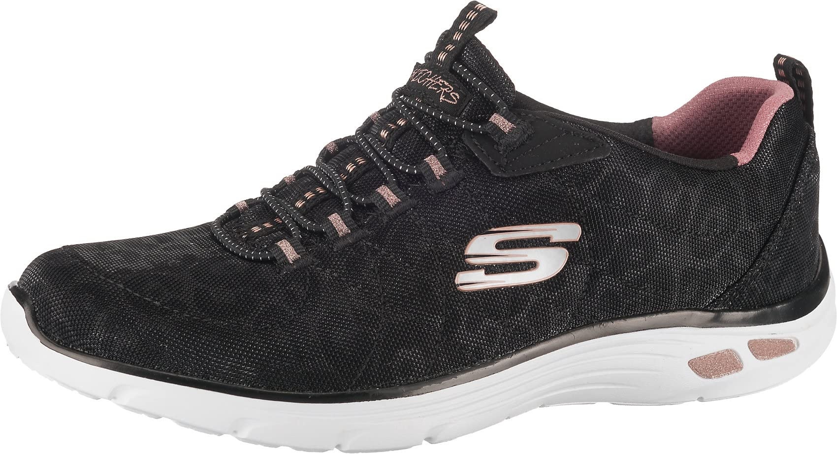 Skechers Damen Empire D'lux Spotted-12825 Sneaker, Schwarz (Black Rose Gold Bkrg), 37 EU