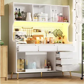 Okwish Hochschrank 145 x 39 x 171 cm Weiß