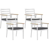 Beliani Cavoli Gartenstuhl Set 4er Set 0 x 0 x 0 cm weiß grau