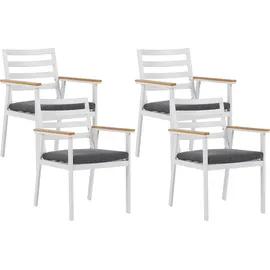 Beliani Cavoli Gartenstuhl Set 4er Set 0 x 0 x 0 cm weiß grau