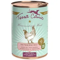 Terra Canis Getreidefrei 400g Dose Hundenassfutter 6 x 400 Gramm Huhn mit Pastinaken, Brombeeren & Löwenzahn