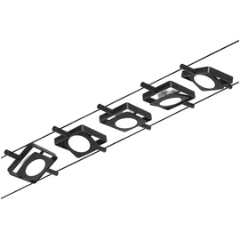 Paulmann LED Seilsystem MacLED Basisset 5x250lm 5x4,5W 3000K 230/12V Schwarz matt Chrom