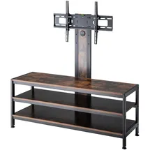 pro.tec Stockholm TV-Rack 120x40x50cm Schwarz/Eiche Matt/Stahl