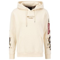 Alpha Industries Dragon EMB Hoodie für Herren Jet Stream White