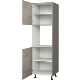 kochstation Unterschrank Backofenumbauschrank KS-Trea SB-195-3 60 x 56 x 195 cm Grau