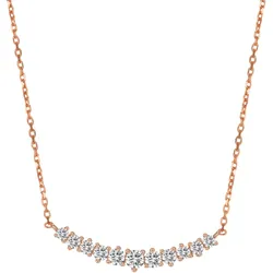 Hey Happiness Tennis-Halskette mit Zirkonia 925 Sterlingsilber Rosegold Damen 