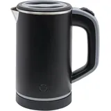 800ML Reisewasserkocher, Tragbarer Wasserkocher Mini Wasserkocher, Edelstahl Reise Wasserkocher (Schwarz)