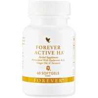 Forever Active HA, Nahrungsergänzungsmittel mit Hyaluronsäure-Extrakt, Ingwer und Kurkuma-Extrakt, 60 Softgel-Kapseln, glutenfrei