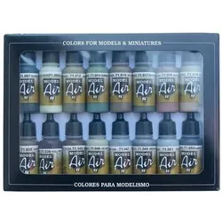 VALLEJO 771180 Farbset, Alliierte Farben, WWII, 16x17 ml