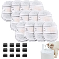 TOOSOAR 12PCS Capsule Katzenbrunnen Filter, Filter für Katzenbrunnen Ersatzfilter mit Vierfachem Filtersystem, Trinkbrunnen Filter, für Trinkbrunnen für Katzen und Hunde