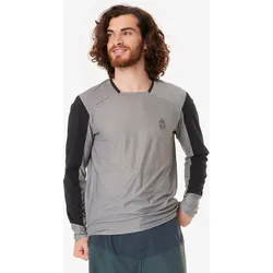 Radsport MTB langarm Radtrikot – Expl 100 grau schwarz|grau S