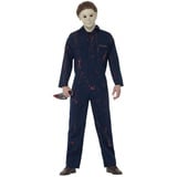 Smiffys Kostüm Michael Myers blutverschmiert, Original lizenziertes Kostüm aus 'Halloween - H20' blau L