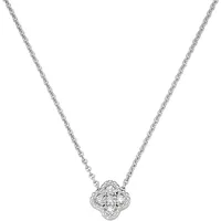 Luigi Merano Collier Mittelteil Blüte, mit funkelnden Brillanten, Gold 585 Ketten Silber