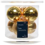 Decoris Kaemingk Weihnachtsbaumkugeln Glas 8 cm 6 Weihnachtskugeln 8cm Christbaumkugeln Goldfarben Ø Aus - 6er Set
