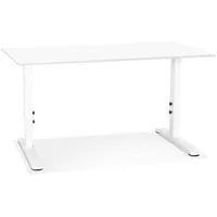 KADIMA DESIGN Höhenverstellbarer Bürotisch | 140x70 cm | Weiß