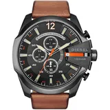 Diesel Herren Mega Chief Chronograph, 51 mm Gehäusegröße, Edelstahluhr