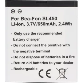 AccuCell Akku passend für Bea-Fon SL450, SL560 3,7 Volt 650mAh