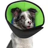 CITÉTOILE Halskrause Hund, Bequem Schutzmaßnahmen Schutzkragen Hund, Einstellbar Hundekragen, Vorbeugung von Biss- und Halskrause Leckwunden, Blaugrün, L