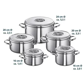 Schulte-Ufer Romana i Topf-Set 5-tlg. 3 x Fleischtopf + 2 x Bratentopf