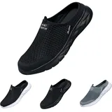 Pantoffeln Mesh Clogs Slip On Hausschuhe Herren Unisex Leichte Atmungsaktive Freizeitschuhe Hauspantoffeln rutschfest Gartenschuhe Orthopädische Gartenclogs Flache Sohle Slipper Strandschuhe - 43 EU