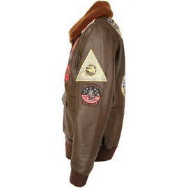 Top Gun Lederjacke 20201007 Dunkelbraun M