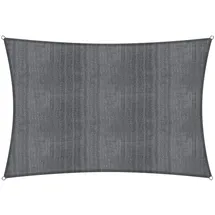 Lumaland Sonnensegel Rechteck 3x4 Meter, Wetterbeständig, 100% HDPE mit Stabilisator für UV Schutz grau 300 cm x 1 cm x 400 cm