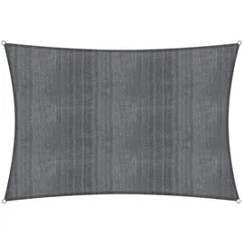 Lumaland Sonnensegel Rechteck 3x4 Meter, Wetterbeständig, 100% HDPE mit Stabilisator für UV Schutz grau 300 cm x 1 cm x 400 cm