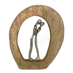 Moritz Skulptur Skulptur Hochzeit Liebespaar 23x4x26 cm, Dekoobjekt Holz, Tischdeko, Fensterdeko, Wanddeko, Holzdeko braun