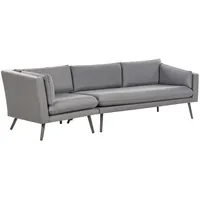 Beliani Gartensofa, grau Textil, 3-Sitzer, 243x70x76 cm Loungemöbel, Gartensofas