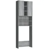 vidaXL Waschmaschinenschrank Grau Sonoma 64x25,5x190 cm