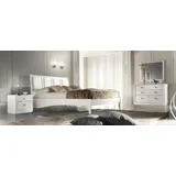 JVmoebel Schlafzimmer-Set Elegantes Schlafzimmermöbel Set in strahlendem Weiß aus Italien, Made in Italy weiß