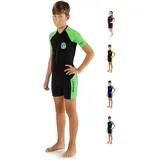 Cressi Shorty Neoprenanzug 2 mm - UV-Schutz 50+ Kinder Neoprenanzug - Hohe Elastizität - Schwimmanzug Mädchen & Jungs - Schwarz/Lime - 5/6 Jahre