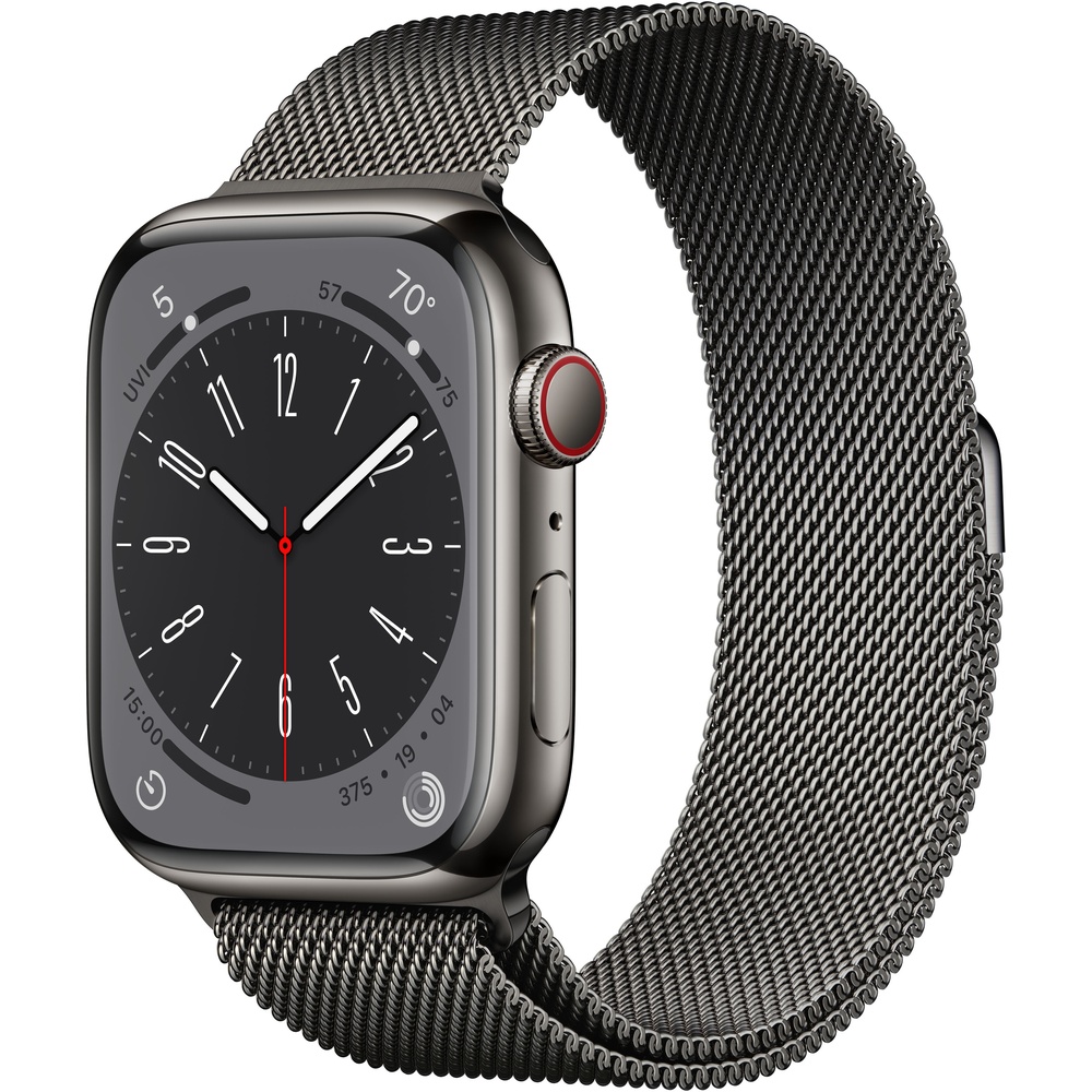 Apple Watch Series Cellular 8 Milanaise GPS € Armband graphit ab 679,05 im mm Preisvergleich! Edelstahlgehäuse 45 + graphit