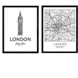 Nacnic POSTER Set Mit 2 Städte Denkmäler London Big Ben A3 Rahmenlos