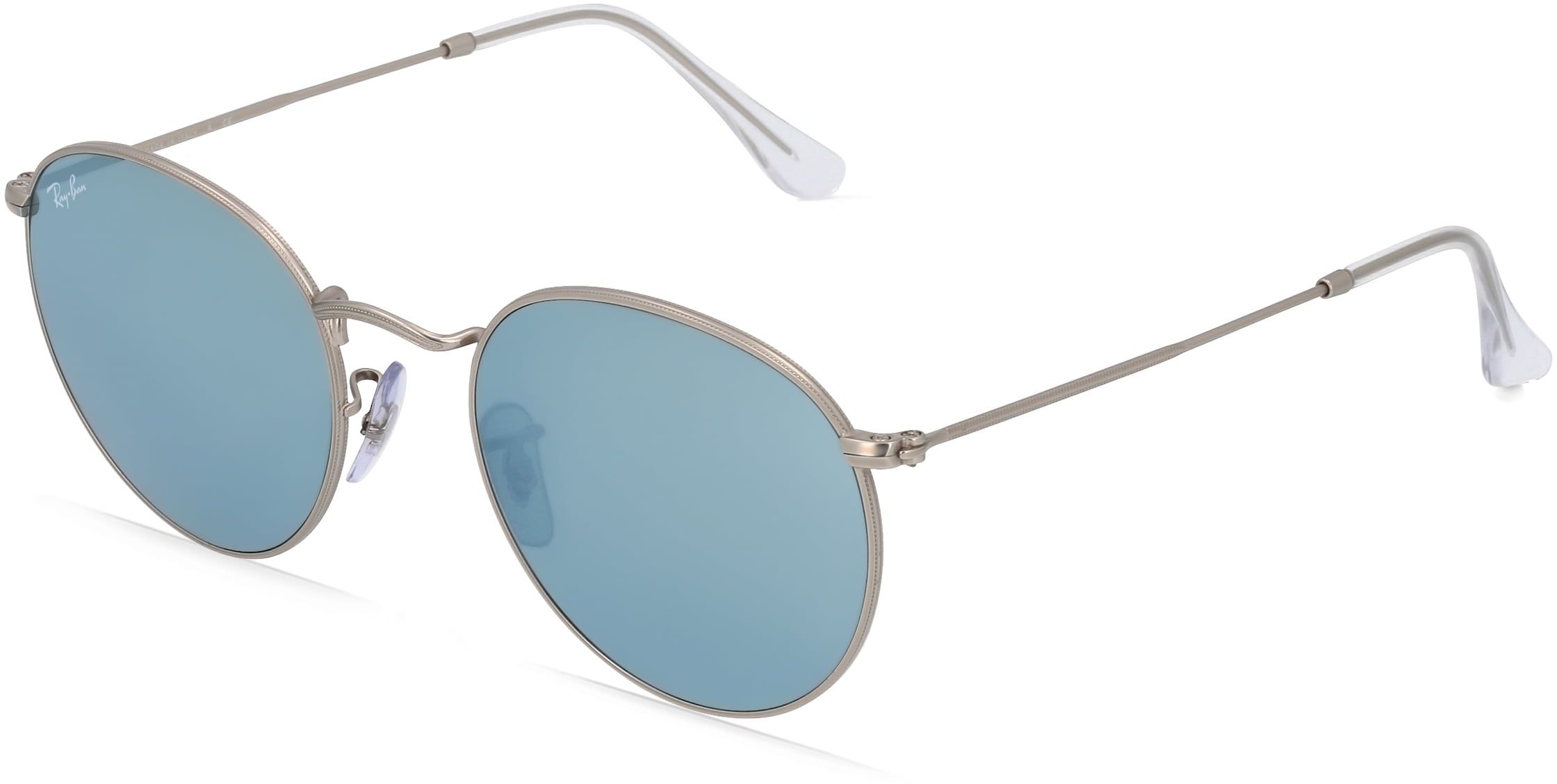 Ray-Ban RB 3447 ROUND METAL Unisex-Sonnenbrille Vollrand Panto Metall-Gestell, silber