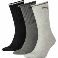 Puma Unisex Sport-Socken, Vorteilspack - Sport Crew Stripe, Tennissocken, Streifen Grau 47-49