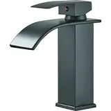 Wasserhahn Bad Schwarz Wasserfall Waschtischarmatur Hevenaov Modern Wasserfall Waschbecken Armaturen Kaltes und Heißes Wasser Vorhanden Einhandmischer Armatur Waschbecken aus Messing