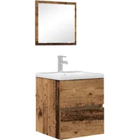 VidaXL Badezimmer Aufbewahrungsschrank Verwittertes Holz MDF mit Holzfurnier