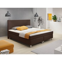 inter Boxspringbett Berlin 180x200 cm Doppelbett mit intergriertem Topper (Boxspringbett Set, Inkl.Kopfteil mit integriertem Topper und Matratzen), Inkl.Kopfteil mit integriertem Topper und Matratzen braun