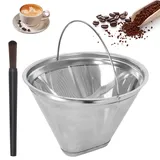 Luxvara Kaffeefilter, Kaffeefilter Edelstahl, Kaffee Filter Wiederverwendbar, Kaffeefilterhalter, Kaffee Dauerfilter, Waschbar kaffees Filter für Herstellung von Manuellem Kaffees